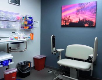 Photo of chair in hospital lab