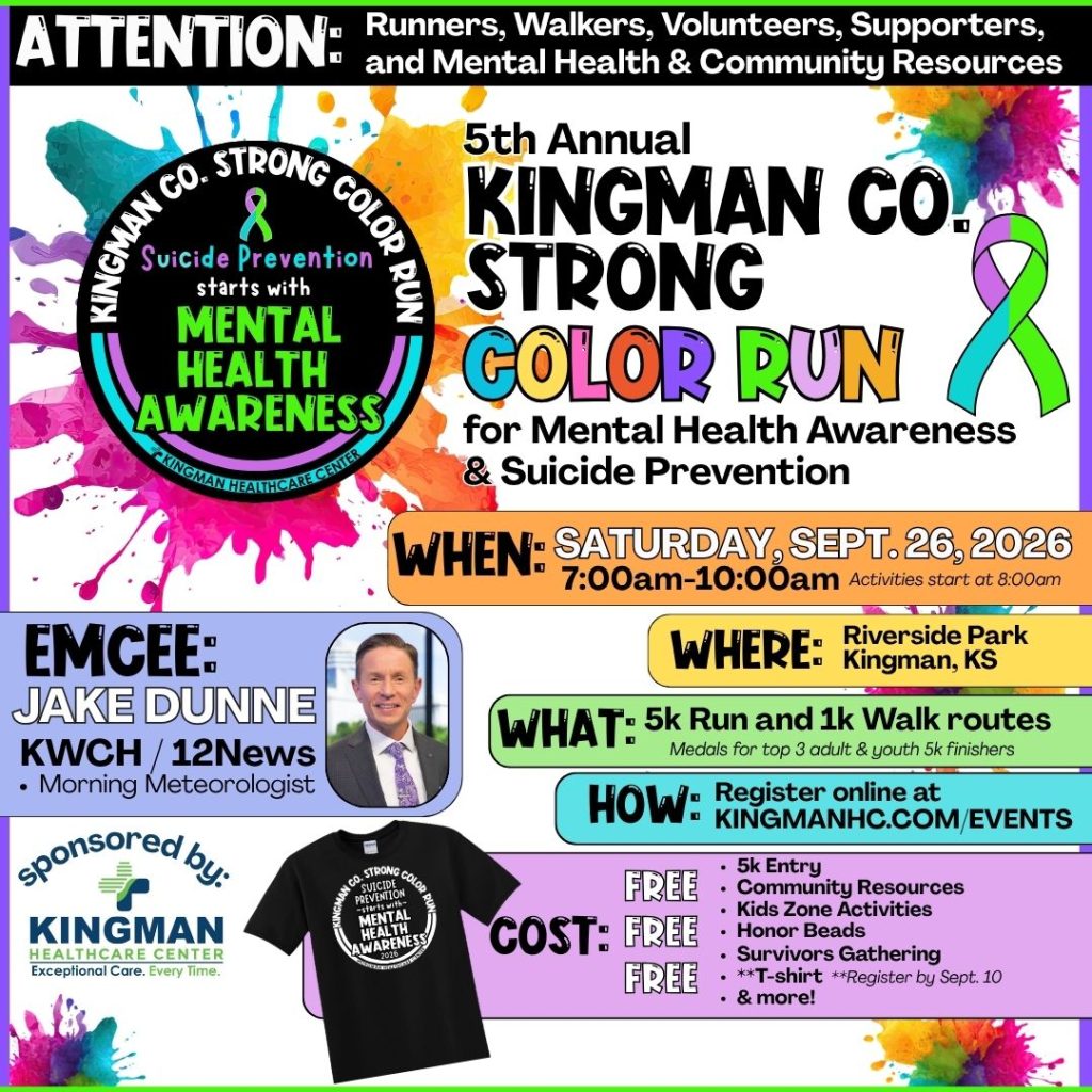 5th Annual Kingman County Strong Color Run For Mental Health Awareness Suicide Prevention Photo