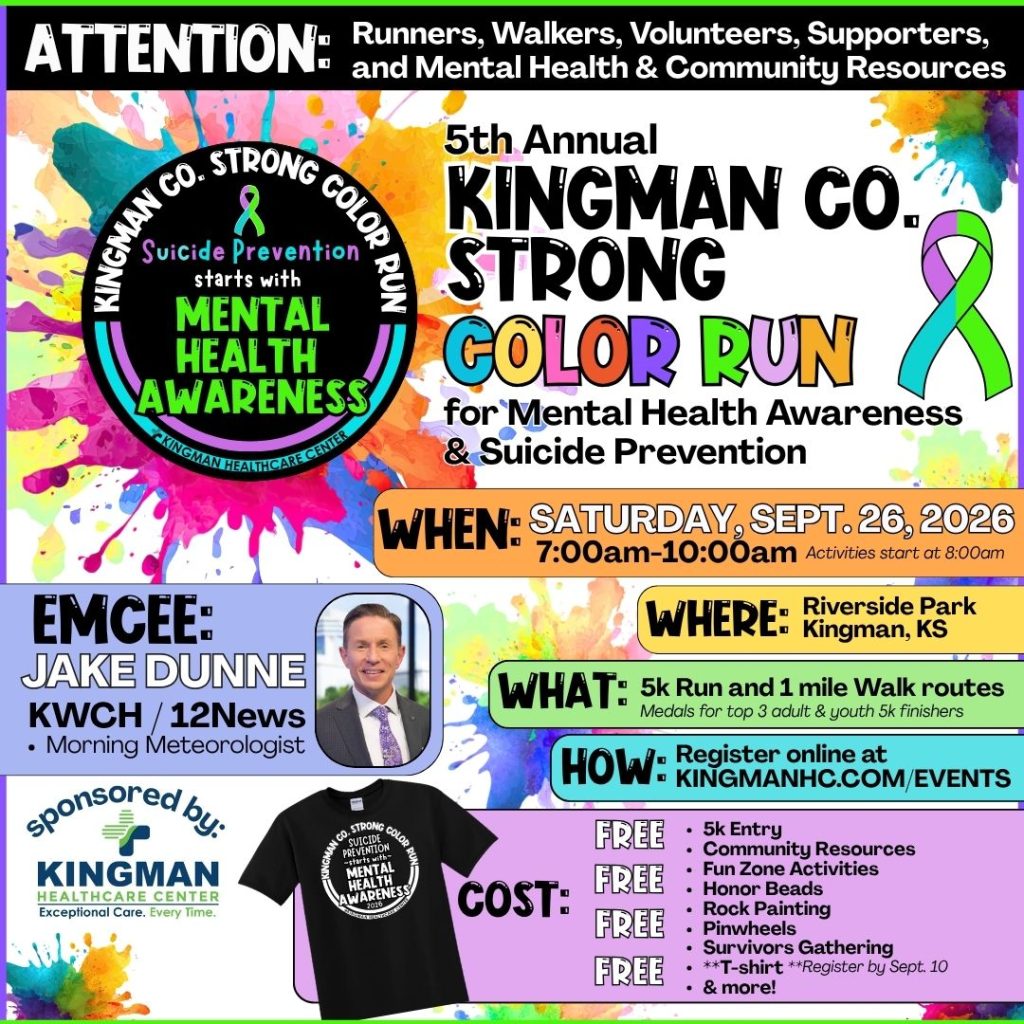 5th Annual Kingman County Strong Color Run For Mental Health Awareness Suicide Prevention Photo